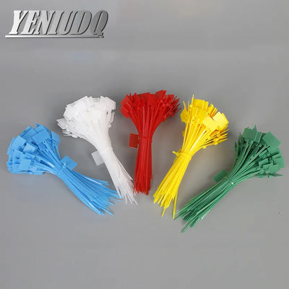 100 Stück Nylon-Krawattenanhänger, selbstsichernde Netzwerkkabel, Reißverschluss, Wickelschlaufe, Drahtbänder, Etikett, 3 x 100 mm, 4 x 150 mm, 4 x 200 mm