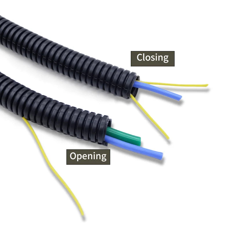 1/5M PP Isolierte Rohr 7,5mm-25mm Auto Linie Rohr Kabelbaum Threading Kunststoff split Draht Webstuhl Schutz Hülse