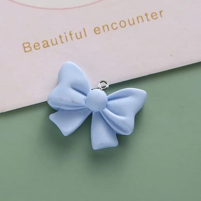 10 Stück süße Schleife Harz Anhänger Macaron Schmetterling Knoten Charms für Schmuckherstellung Zubehör DIY Ohrringe Halskette Schlüsselanhänger
