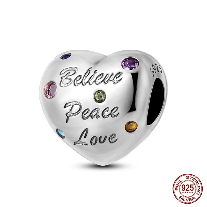 Charms aus 925er-Sterlingsilber, romantische Herz-Serie, Perlen, passend für Qikaola 925 Original-Armbänder, DIY-Schmuck zum Muttertag, Geschenke