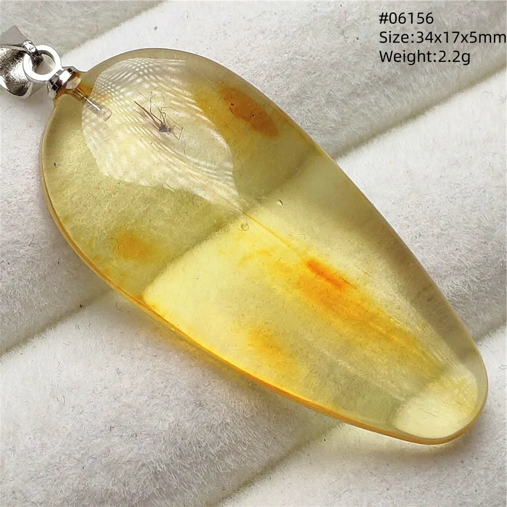 Natürlicher Piebald-Bernstein-Anhänger, gelber Bernstein, 36 x 23 x 14 mm, Edelstein-Anhänger, Halskette, Schmuck, AAAAA