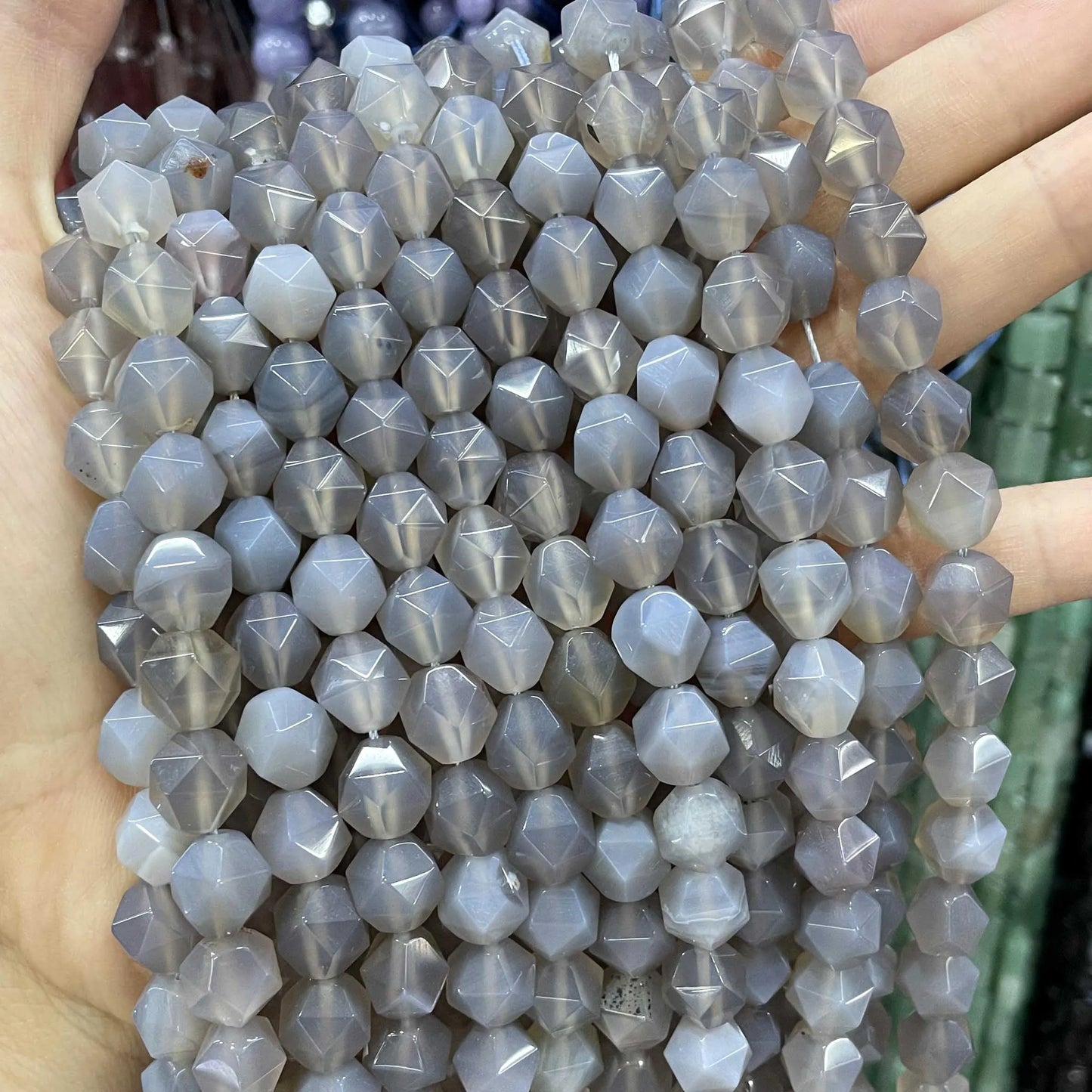6 8 10 MM Natürliche Facettierte Stein Achate Rhodolite Quarz Jade Spacer Perlen Diy Handgemachte Armband Für Schmuck Machen zubehör