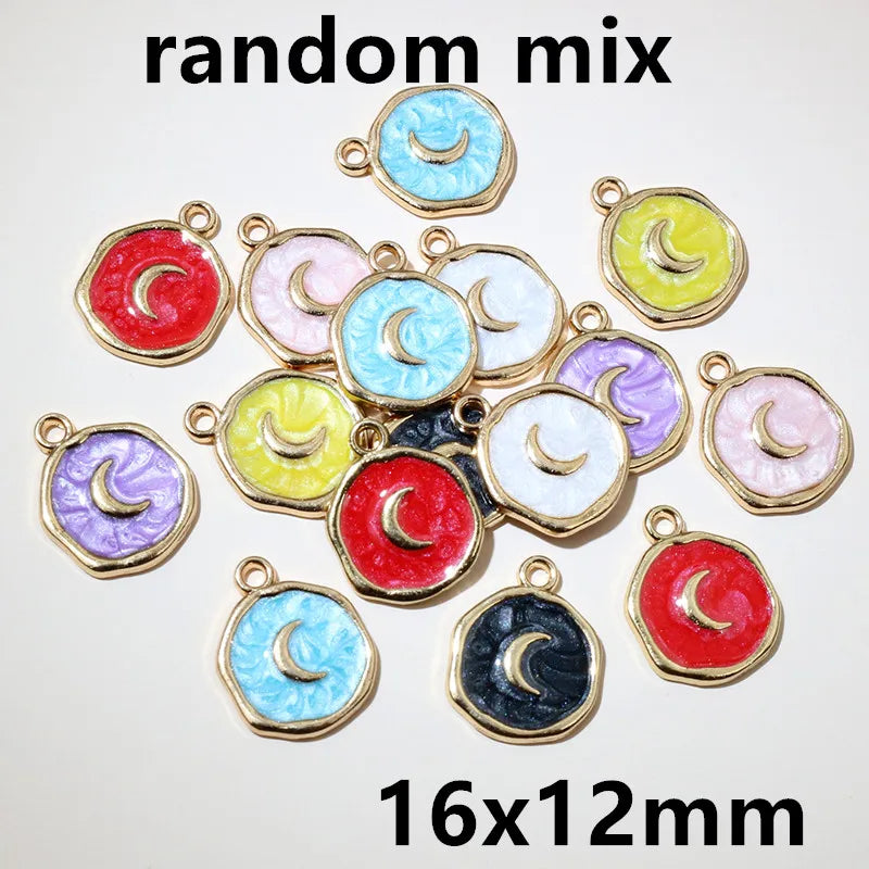 20 Stück Edelstahl Emaille Dolphin Lightning Moon Charms Anhänger für Ohrringe Armband Halskette DIY Schmuck Herstellung Zubehör