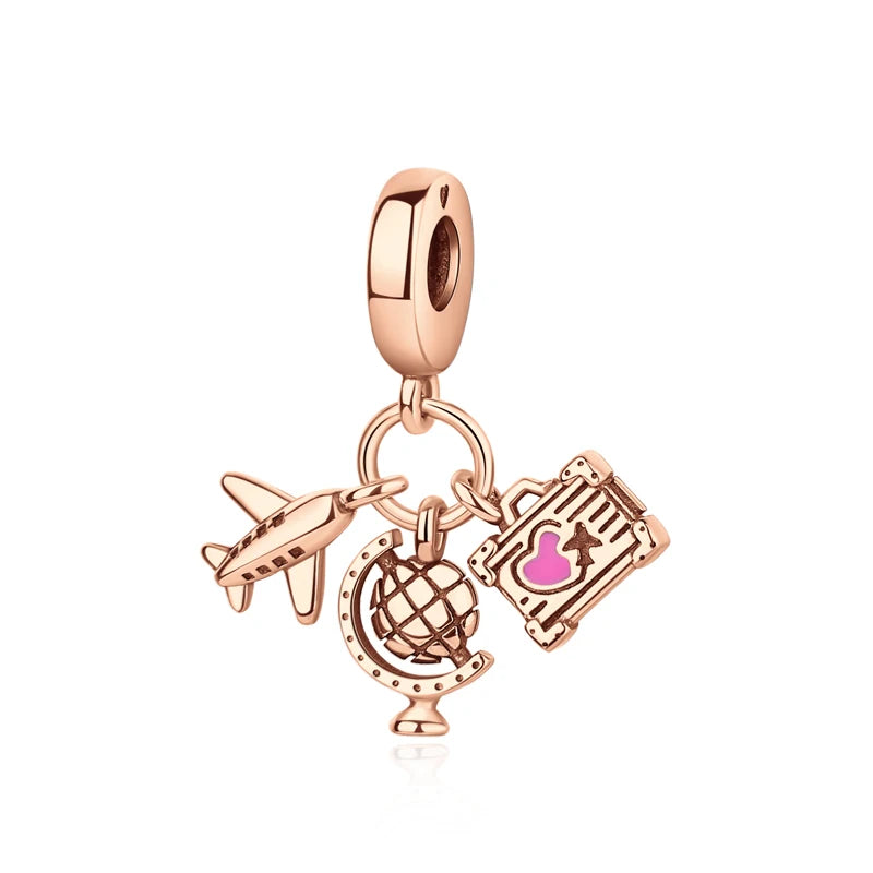 Original 100% 925 Sterling Silber Charm Bead Reise Taxi Motorrad Riesenrad Charms Fit Pandora Armbänder Frauen Diy Schmuck