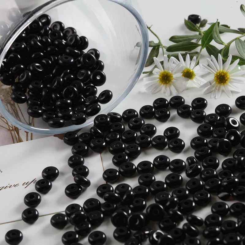 50/100 stücke 3x6mm Neue Glas Seed Bead Abacus Form Spacer Lose Perlen für DIY Schmuck Machen armband Halskette Charms Zubehör