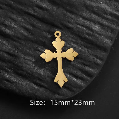 10 Stück/Lot Neue Edelstahl-Kreuzanhänger für Schmuckherstellung Kreuz-Schmuckherstellungs-Charms Zubehör