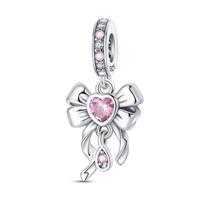 Rosa Charms aus 925er-Sterlingsilber, Perlen, Schmetterling, Parfümflasche, Krone, herzförmiger Zirkon, Charms für Frauen, feiner DIY-Schmuck, Geschenke