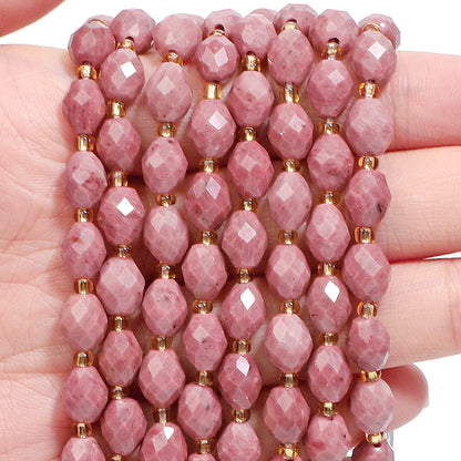 AAA Facettierte natürliche farbige Fluorit-Quarzperlen, 8 x 7 mm, ovale Form, Perlen für Schmuckherstellung, DIY-Perlenzubehör