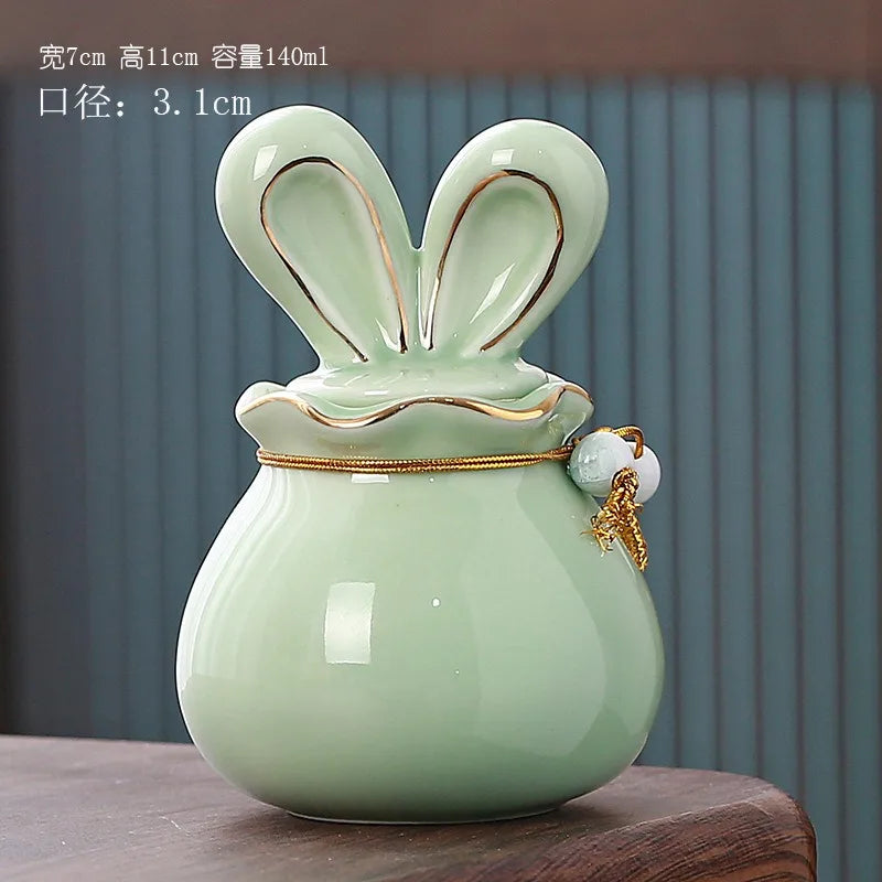 Rabbit Funeral Urn Ceramic Pet Ashes Cat Pet Urn Personalized Urn for Pets Animal Burial Urnas for Human Ashes Dog Memorial