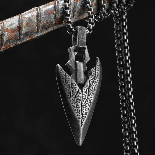 Retro Viking Pfeil Textur Männer Halsketten Edelstahl Anhänger Kette Frauen Punk Mode Schmuck Neue Accessoires Geschenk Großhandel