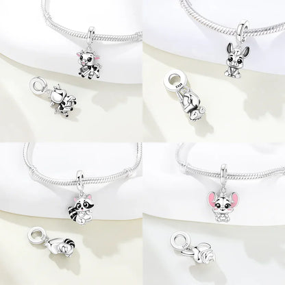 Tier-Serie-Charms, 925er Silber, Esel, Koala, Elefant, niedliche kleine Maus, Perlen-Anhänger, passend für DIY-Original-Armband, Modeschmuck