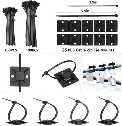 328-teiliges Kabelmanagement-Set, magnetischer Kabelhalter, selbstklebende Kabelklemmen, Kabelhülle, wiederverwendbare Kabelbinder, Kabelbinder ﻿