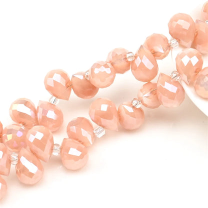 Österreich AB Farbe Kristall Erdbeere Perlen 10*8mm Glänzende Facettierte Glas Perlen für Schmuck Machen DIY Hochzeit Kleid zubehör
