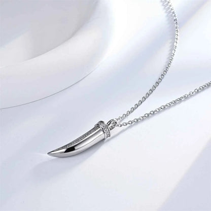 Persönlichkeit Edelstahl Wolf Zähne Feuerbestattung Urne Anhänger Halskette für Frauen Männer Andenken Memorial Asche Schmuck