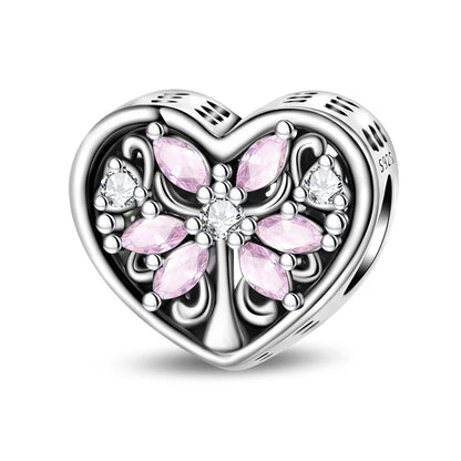 Rosa Charms aus 925er-Sterlingsilber, Perlen, Schmetterling, Parfümflasche, Krone, herzförmiger Zirkon, Charms für Frauen, feiner DIY-Schmuck, Geschenke