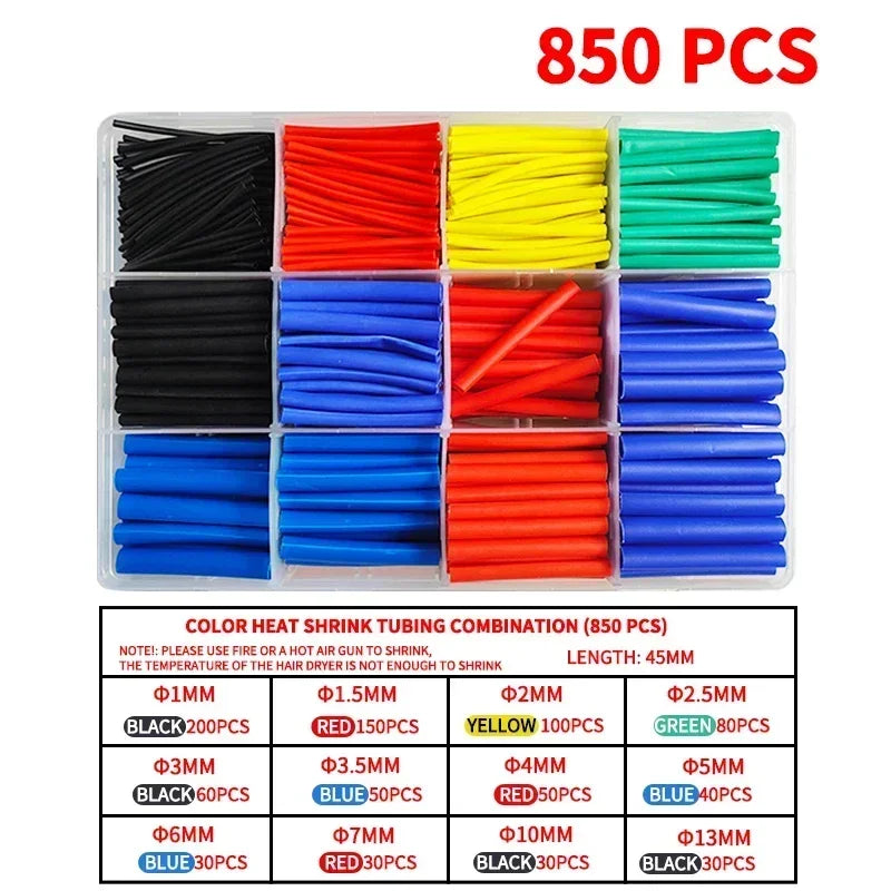 530/560/580/800PCS Schrumpfschläuche kit 2:1 Schrumpf Draht Schrumpfen Wrap Schläuche Draht verbinden Abdeckung Schutz
