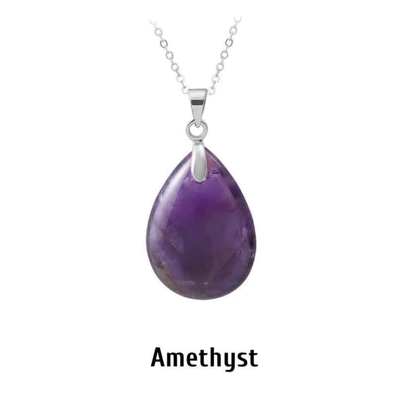 Naturstein Kristall Anhänger Teardrop Mode Halskette für DIY Halskette Ohrringe machen Schmuck Weihnachten Freundschaft Geschenk
