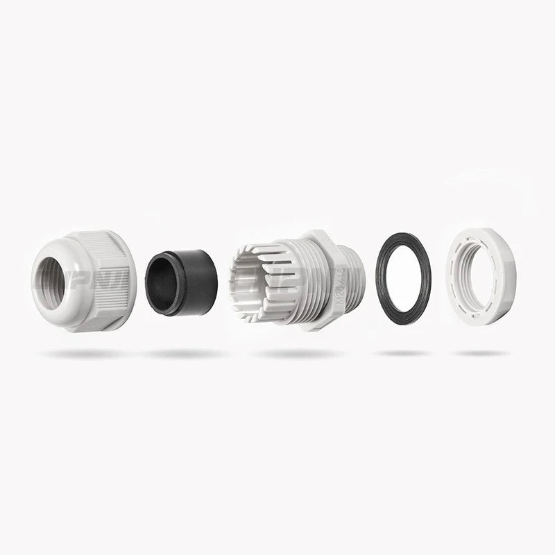 10 Stück wasserdichte Kabelverschraubungen M8-M40, schwarze Kunststoff-Dichtungsverbindungen, IP68, Nylon-Stecker, Gummi-Kabelverschraubung für verschiedene Größen