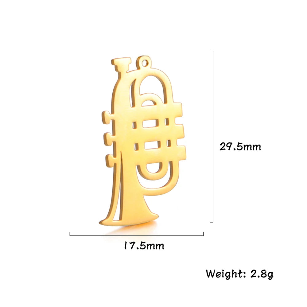 Teamer 5 teile/los Musik Note Musical Instrument Anhänger Edelstahl Charms Für Halskette Armband Herstellung Von Schmuck Großhandel Neue