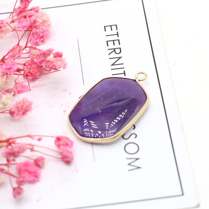 Natürliche Amethysten Anhänger Charms Natürliche Lila Quarz Kristall Stecker Für Heilung Pendel Schmuck Ohrring Halskette Herstellung