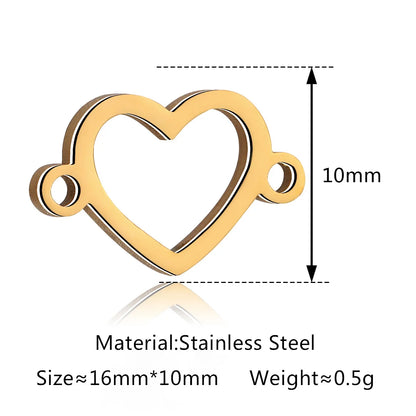 5Pcs Hohl Stern/Mond/Sonne Doppel Loch Charme Edelstahl Halskette Armband Anhänger DIY Link Stecker Schmuck machen Liefert