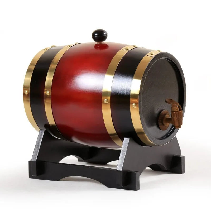 JUSTINLAU 1,5/3 l Weinfass-Whiskyfass aus Holz mit Ständer, Bunge und Zapfen, Whiskyfassspender zur Aufbewahrung von Cocktailfassen