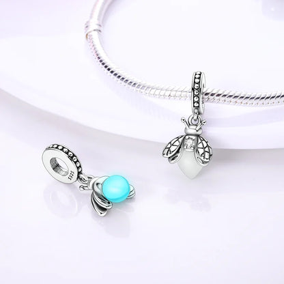 925er Sterlingsilber, original leuchtende Glühwürmchen, modische Charm-Perlen, DIY-Armband, Halskette, Verlobung, Geburtstag, Schmuck, Geschenk