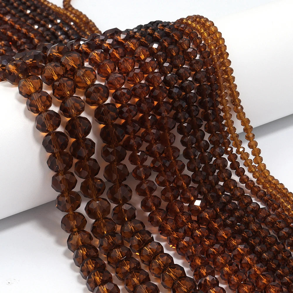3/4/6/8/10mm Facettierte AB Klar Glas Kristall Rondelle Perlen Bunte Lose Spacer Perlen für Schmuck Machen DIY Armband Halskette