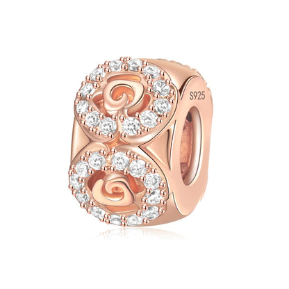 Roségold-Serie, 925er-Sterlingsilber, Zwölf Sternbilder, Halbmondkrone, High-Heel-Charm, passend für DIY-Armbänder, Halsketten, Geschenke