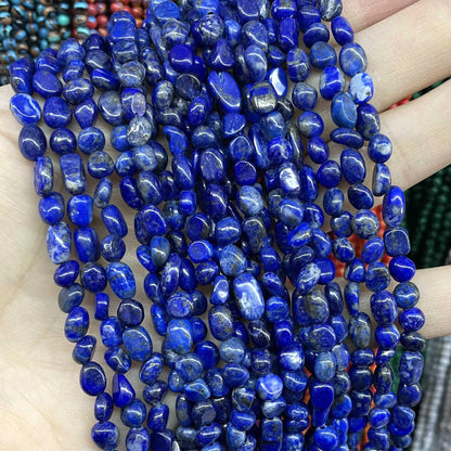 Natürliche Lapislazuli Runde Rohr Facettierte Lose Spacer Stein Perlen Für Schmuck Machen DIY Handgemachte Armbänder Halskette Zubehör