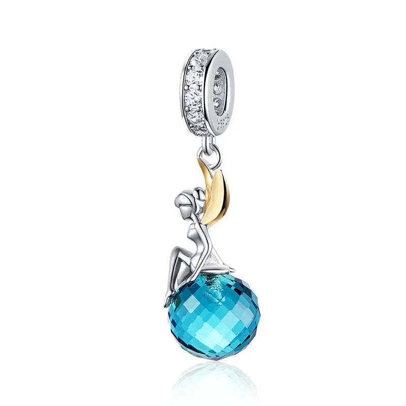 BAMOER Anhänger aus 925er-Sterlingsilber, verträumte Oecan-Serie, schillernde Krabbenperlen, Seepferdchen-Anhänger für Damen, Armband und Halskette zum Selbermachen