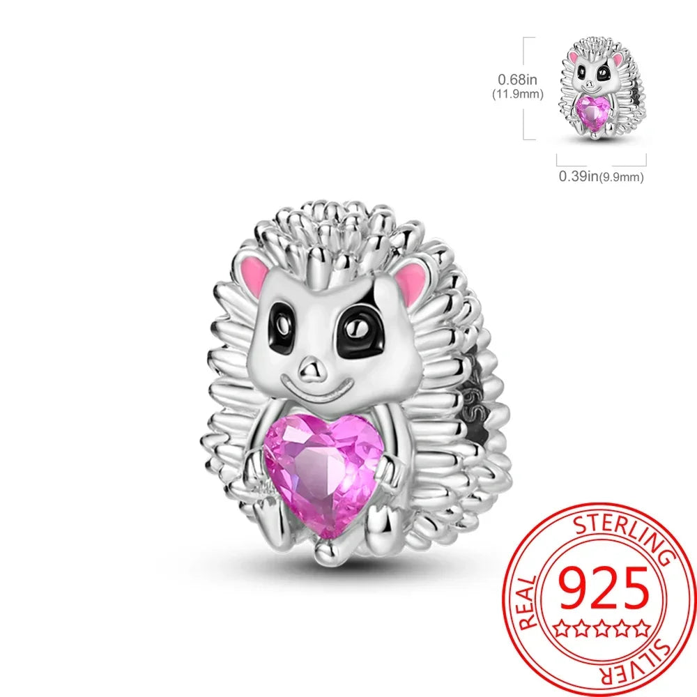 Exquisiter kleiner Affe aus 925er-Sterlingsilber, umarmender roter Herz-Anhänger, passend für Armbänder, Halsketten, Party-Paarung mit handgefertigten Geschenken