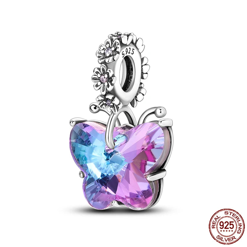 Passend für Qikaola 925 Original-Armbänder, blauer Zirkon, Eule, leuchtende Meeresschildkröte, Oktopus, 925er Silber, Charms, Perlen, DIY, Geburtstag, Schmuck, Geschenk