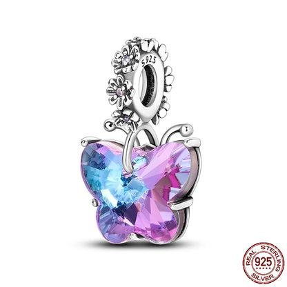 Passend für Qikaola 925 Original-Armbänder, blauer Zirkon, Eule, leuchtende Meeresschildkröte, Oktopus, 925er Silber, Charms, Perlen, DIY, Geburtstag, Schmuck, Geschenk