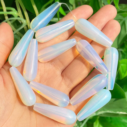 2 Stück natürlicher Wassertropfen aus echtem Stein, Indien-Achate, Labradorit, Tigerauge, Chalcedon, lose Perlen für Schmuckherstellung, DIY-Armband