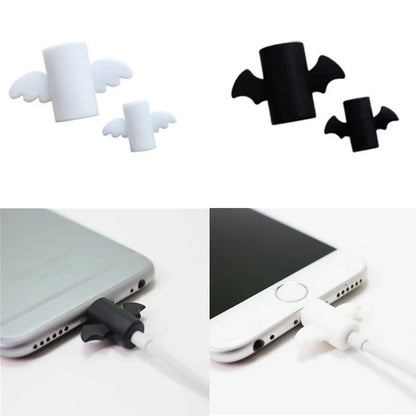 1 Set Datenkabel Stecker Abdeckung Fall Engel Flügel Kabel Protector Wickler Ladeleitung USB Kabel Halter Organizer Hülse