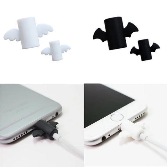 1 Set Datenkabel Stecker Abdeckung Fall Engel Flügel Kabel Protector Wickler Ladeleitung USB Kabel Halter Organizer Hülse