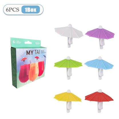 6-60PCS Regenschirm Wein Glas Marker Trinkbecher Identifizierung Zeichen Mark Party Liefert Wein Glas Charme Kennzeichnung Liefert
