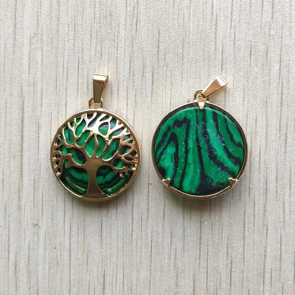Großhandel 12 teile/los mode naturstein legierung baum des lebens mix Anhänger für halsketten schmuck zubehör machen schnelle versand