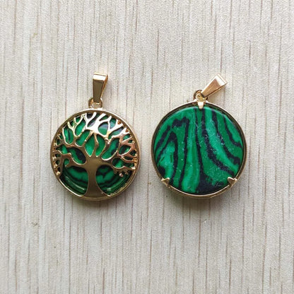 Großhandel 12 teile/los mode naturstein legierung baum des lebens mix Anhänger für halsketten schmuck zubehör machen schnelle versand