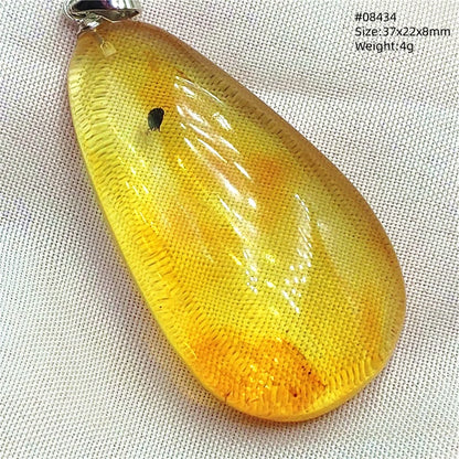 Natürlicher Piebald-Bernstein-Anhänger, gelber Bernstein, 36 x 23 x 14 mm, Edelstein-Anhänger, Halskette, Schmuck, AAAAA