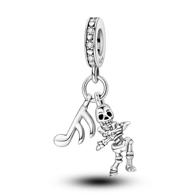 Charms aus 925er-Sterlingsilber, Perlen, Totenkopf, Apfel, baumelnd, passend für Original-Armbänder, DIY-Schmuck, Geschenke