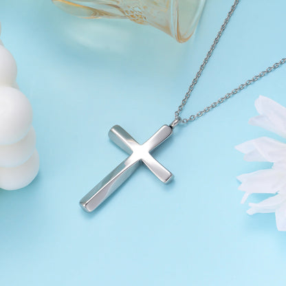 Edelstahl minimalistischen Stil Twist Kreuz Urne Anhänger Halskette Feuerbestattung Memorial Schmuck für Frauen Männer Familie Andenken Geschenk