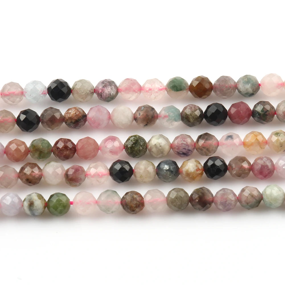 2 3 4mm natürliche facettierte Citrin Opal Jade Onyx Edelstein Perlen runde Mineral perlen für Schmuck herstellung DIY Armband Zubehör