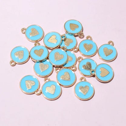 20 Stück Emaille Herz Charms Anhänger doppelseitig 14,5 x 12 mm DIY Schmuckherstellung Zubehör Erkenntnisse für Armband Ohrringe Halskette