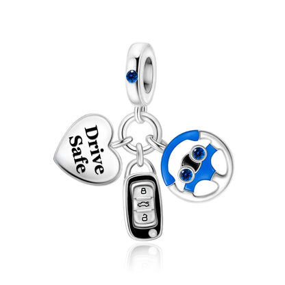 Blaue Serie 925 Sterling Silber Globus Schneeflocke Tanzschuhe Krone Charm Passend für DIY Armband Halskette Elegante Partygeschenke