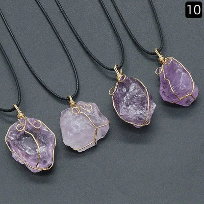 26-36mm 1pc Naturstein Citrin Roh draht gewickelt Anhänger rosa weiß Quarz Amethyst Fluorit unregelmäßigen Stein Halskette Schmuck