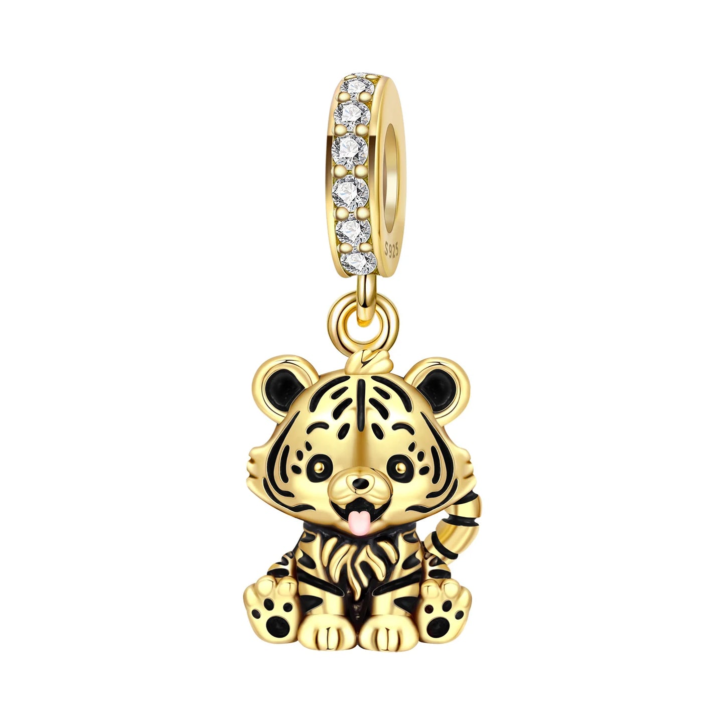 Glänzende, gekräuselte Drachenperlen aus 925er-Sterlingsilber und Löwenmedaille, baumelnder Charm, passend für Schlangenarmband, Boutique-Halskette, Goldanhänger, Geschenk