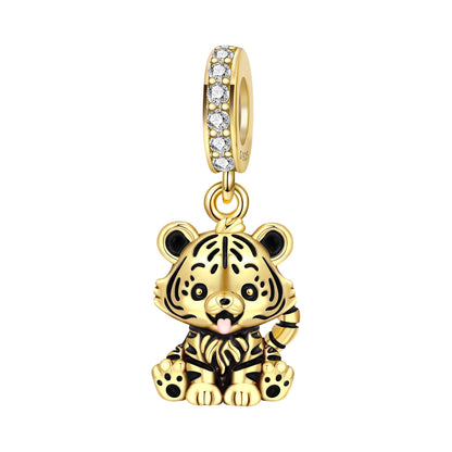Glänzende, gekräuselte Drachenperlen aus 925er-Sterlingsilber und Löwenmedaille, baumelnder Charm, passend für Schlangenarmband, Boutique-Halskette, Goldanhänger, Geschenk