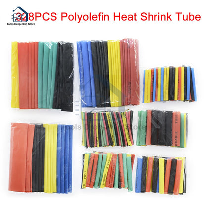 328 Stück 2:1 Schrumpfschlauch Wrap Wire Cable Isolierter Schlauchschlauch Set Polyolefin Schrumpfsortiment Kit 8 Größen 5 Farben